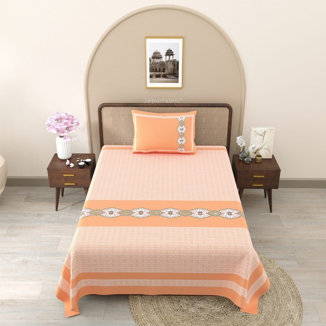 Peach Oasis Pure Cotton Single BedSheet