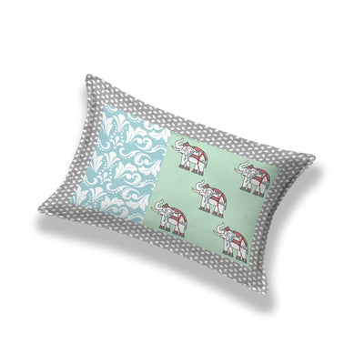 Blueish green Traditional Floral Pure Cotton Single BedSheet