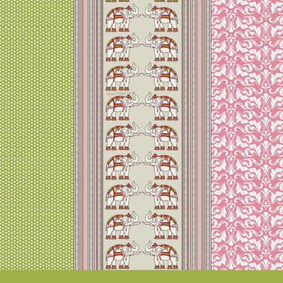 Pinkish Green Traditional Floral Pure Cotton Single BedSheet