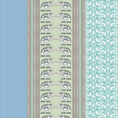 Sea Greenish Blue Traditional Floral Pure Cotton Single BedSheet