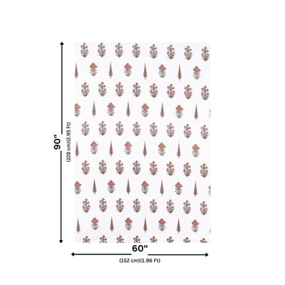 Crimson Petal Buta Block Print Single Bedsheet