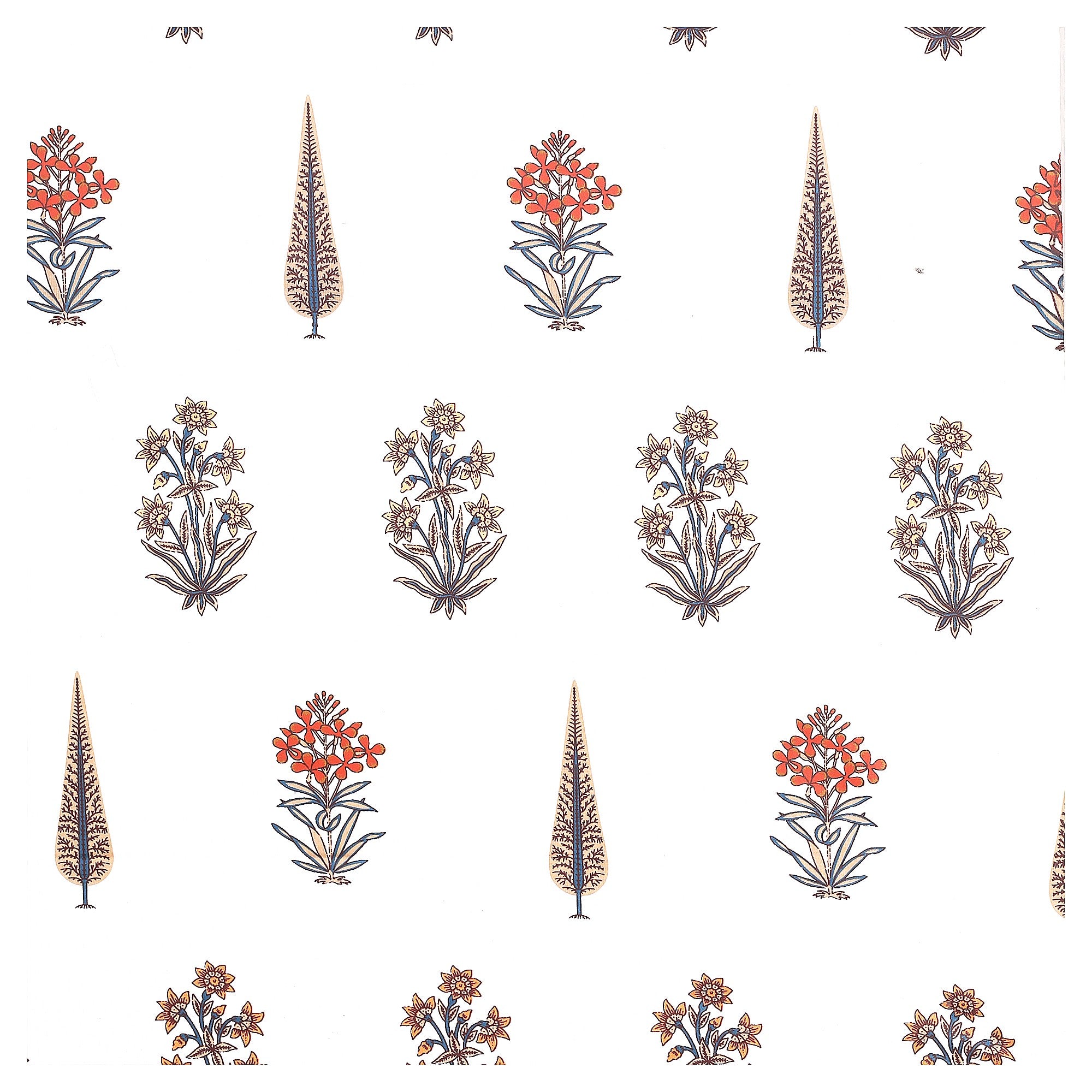 Crimson Petal Buta Block Print Single Bedsheet