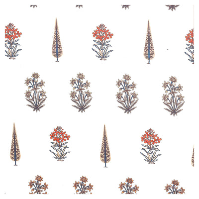 Crimson Petal Buta Block Print Single Bedsheet