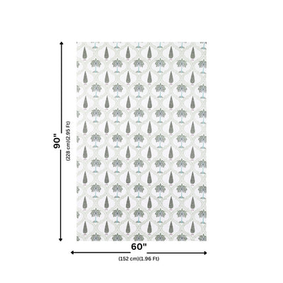 Emerald Oasis Block Print Single Bedsheet