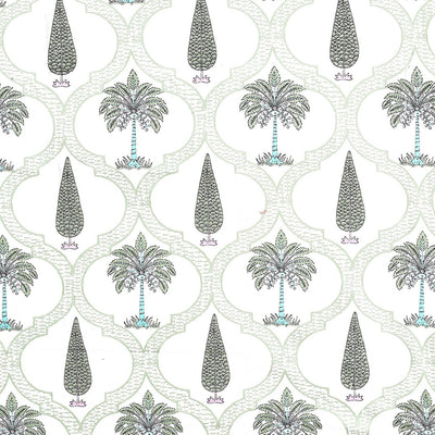 Emerald Oasis Block Print Single Bedsheet