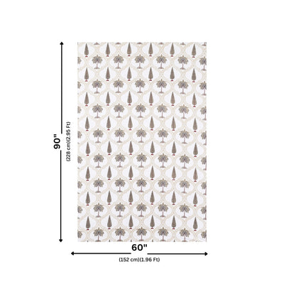 Sepia Sands Palms Block Print Single Bedsheet
