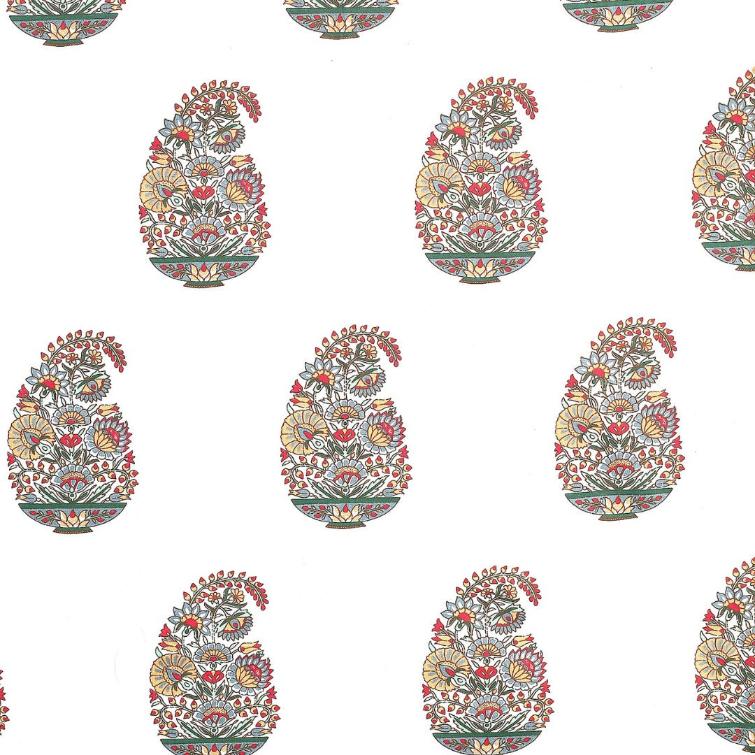 Multicolored Madhavi Paisley Block Print Single Bedsheet