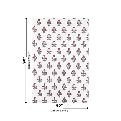 Crimson Gulab Buta Block Print Single Bedsheet