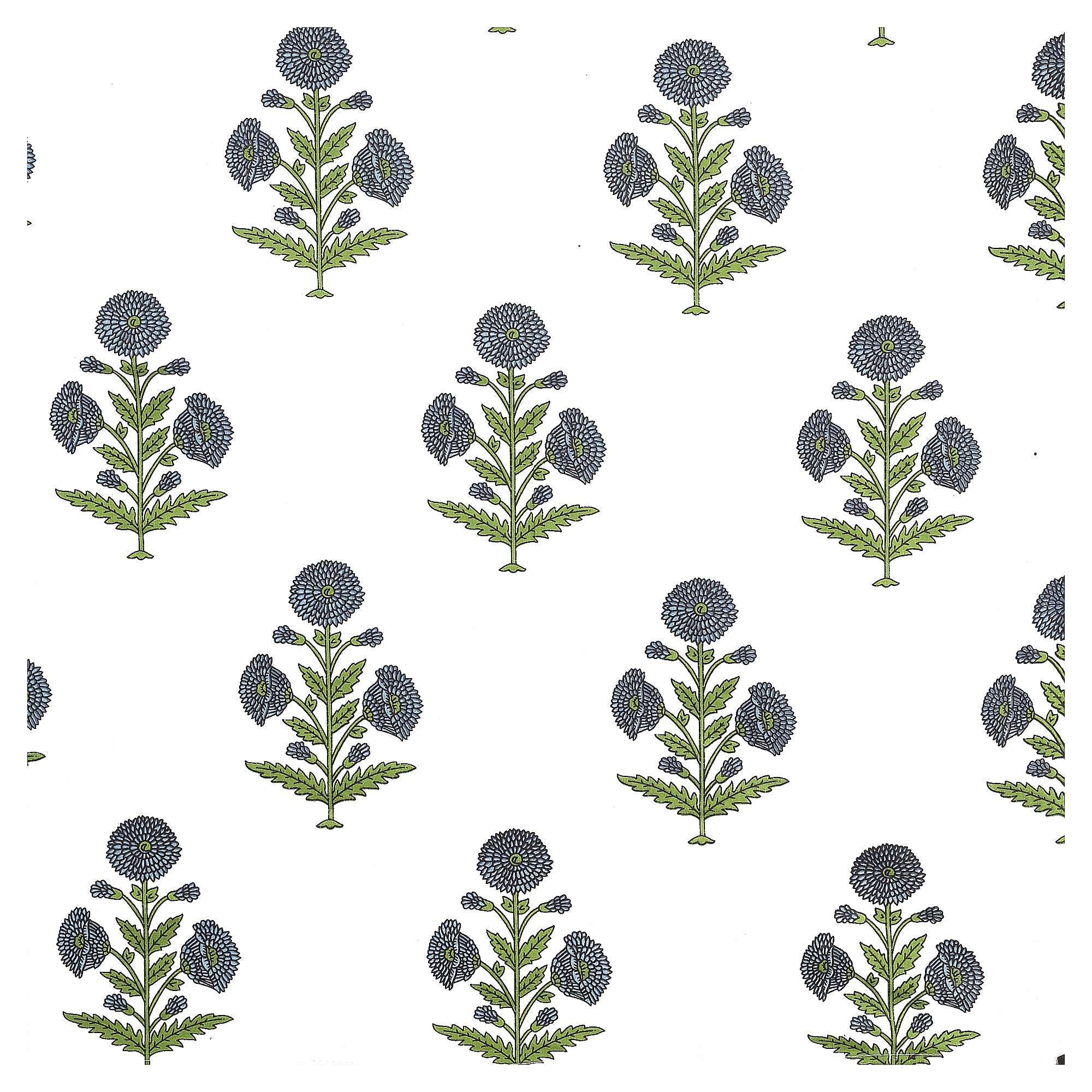 Midnight Bloom Buta Block Print Single Bedsheet