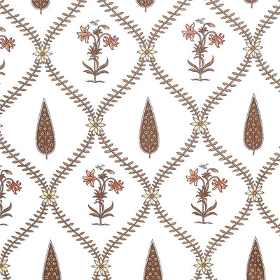 Terracotta Jaali Block Print Single Bedsheet