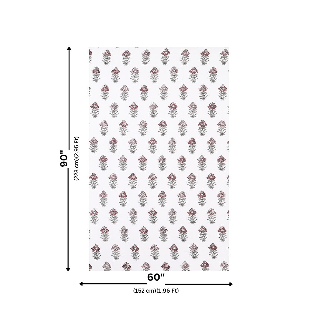 Maroon Guldasta Block Print Single Bedsheet