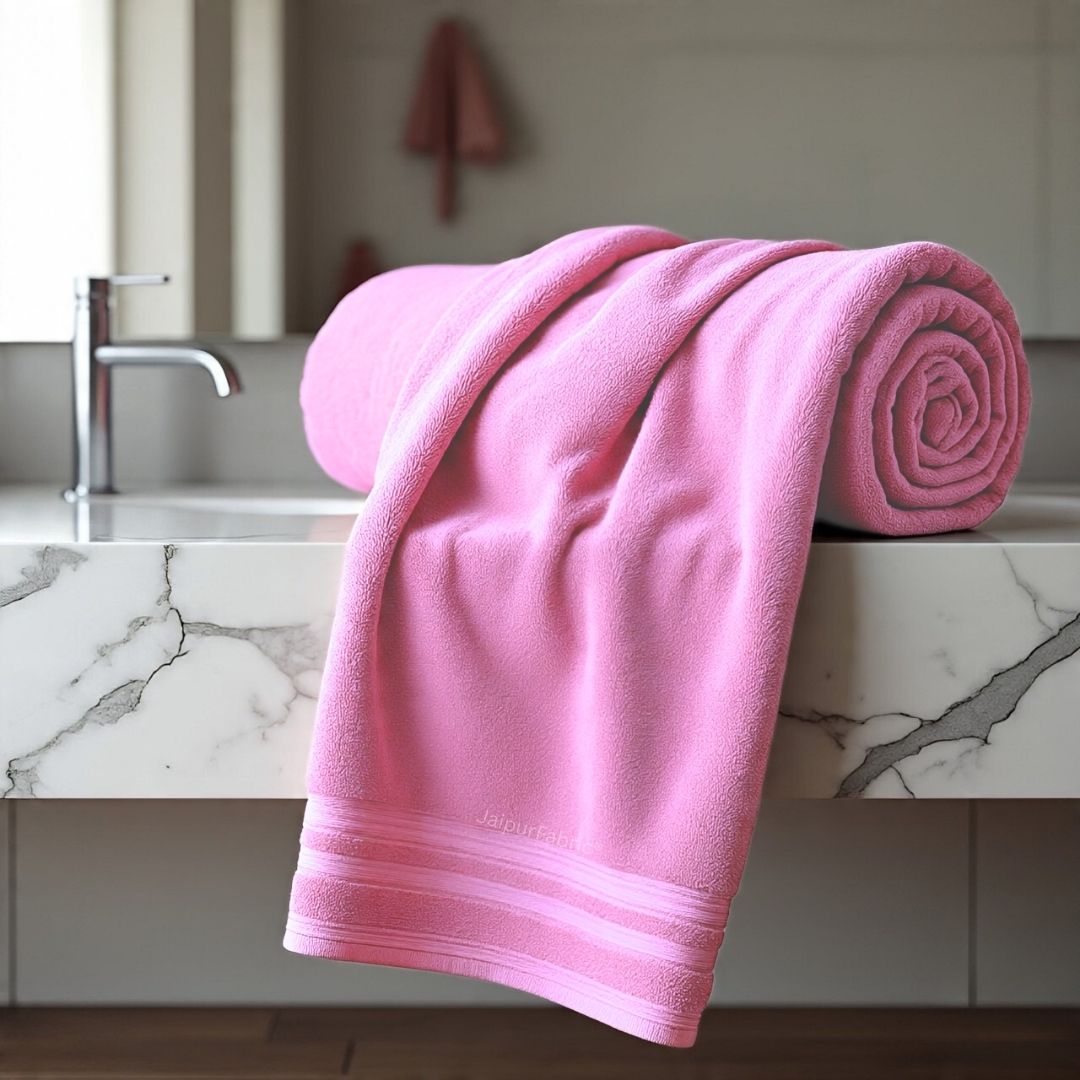 Pink Terry Cotton 500 GSM Bath Towel