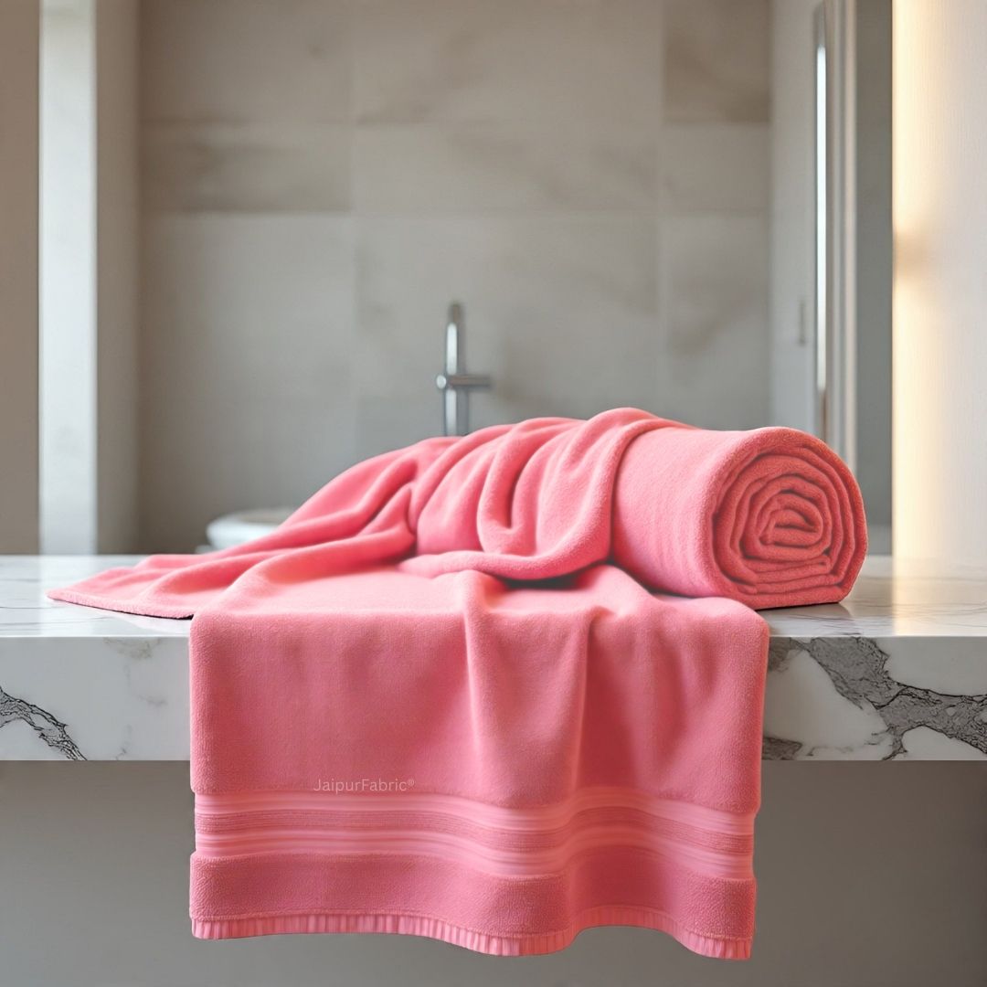 Peach Terry Cotton 500 GSM Bath Towel