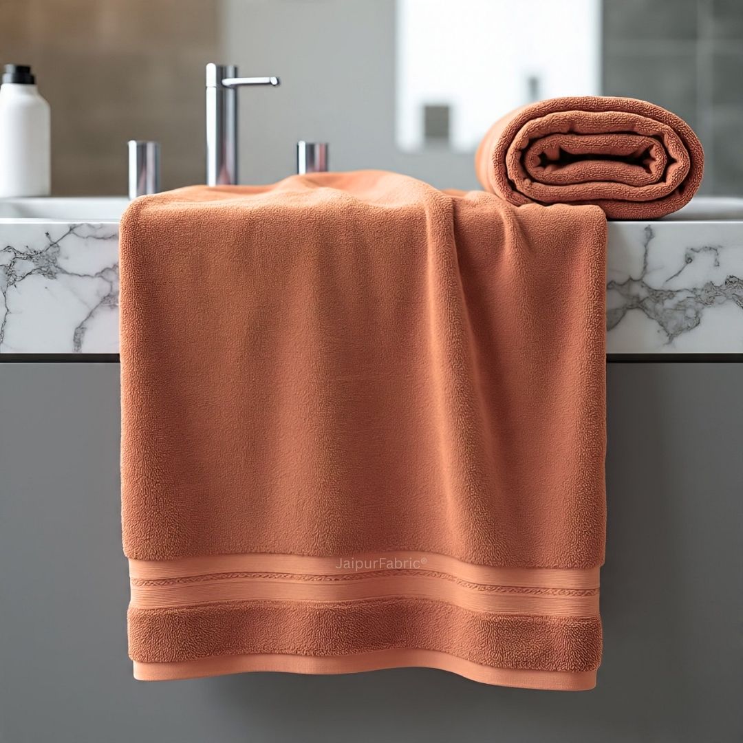 Rust Terry Cotton 500 GSM Bath Towel