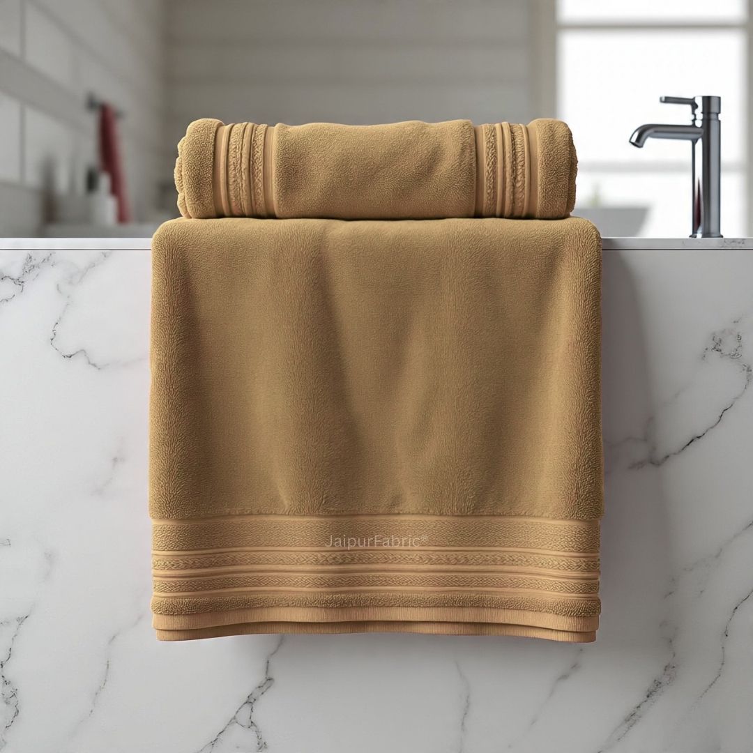 Beige Terry Cotton 500 GSM Bath Towel