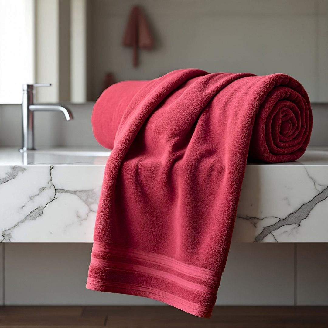 Maroon Terry Cotton 500 GSM Bath Towel