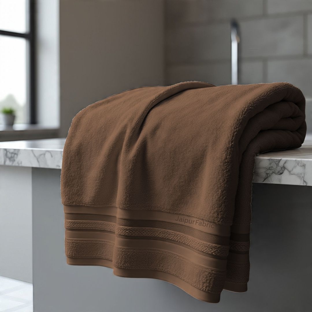 Brown Terry Cotton 500 GSM Bath Towel