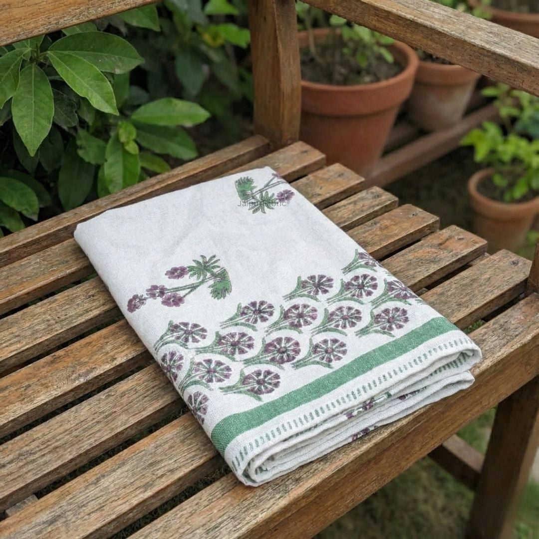Wild Violet Block Print Bath Towel