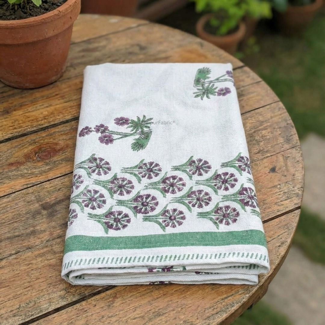 Wild Violet Block Print Bath Towel