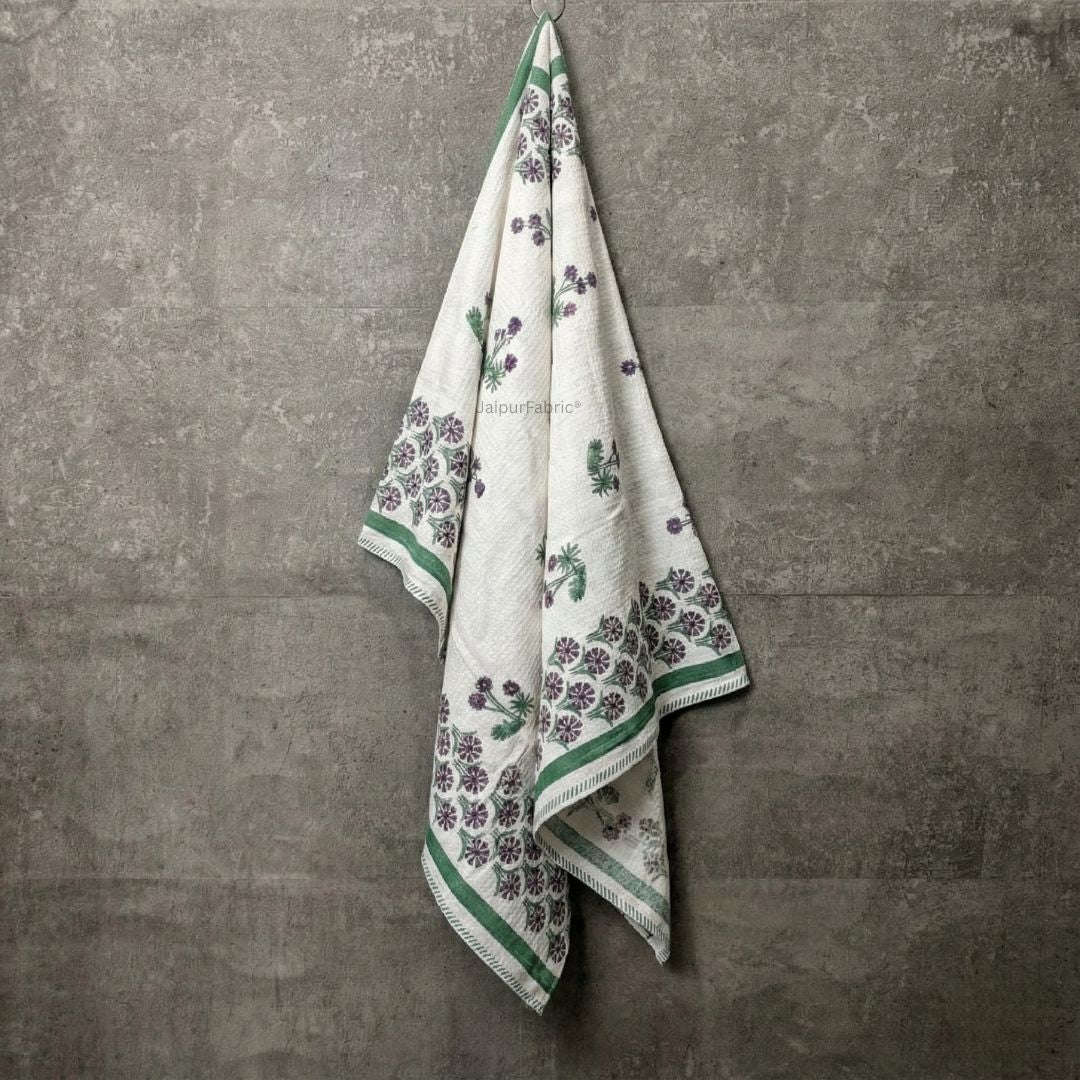 Wild Violet Block Print Bath Towel
