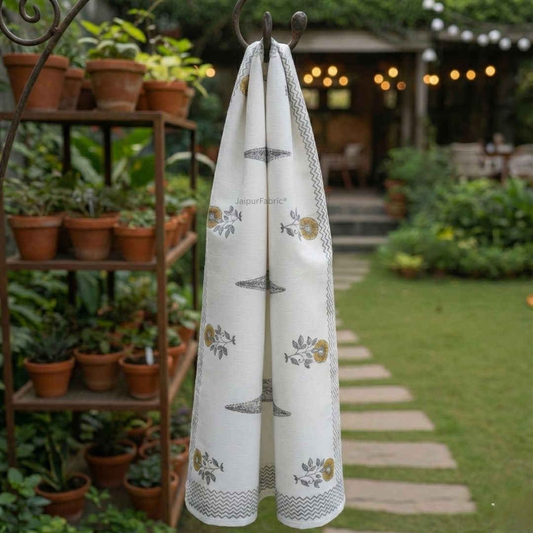 Amber Slate Block Print Bath Towel