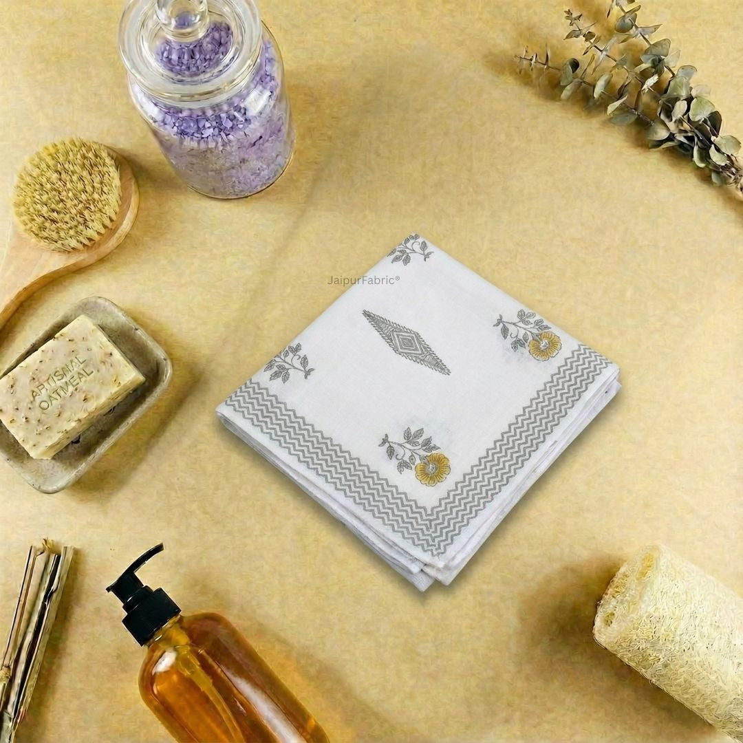 Amber Slate Block Print Bath Towel