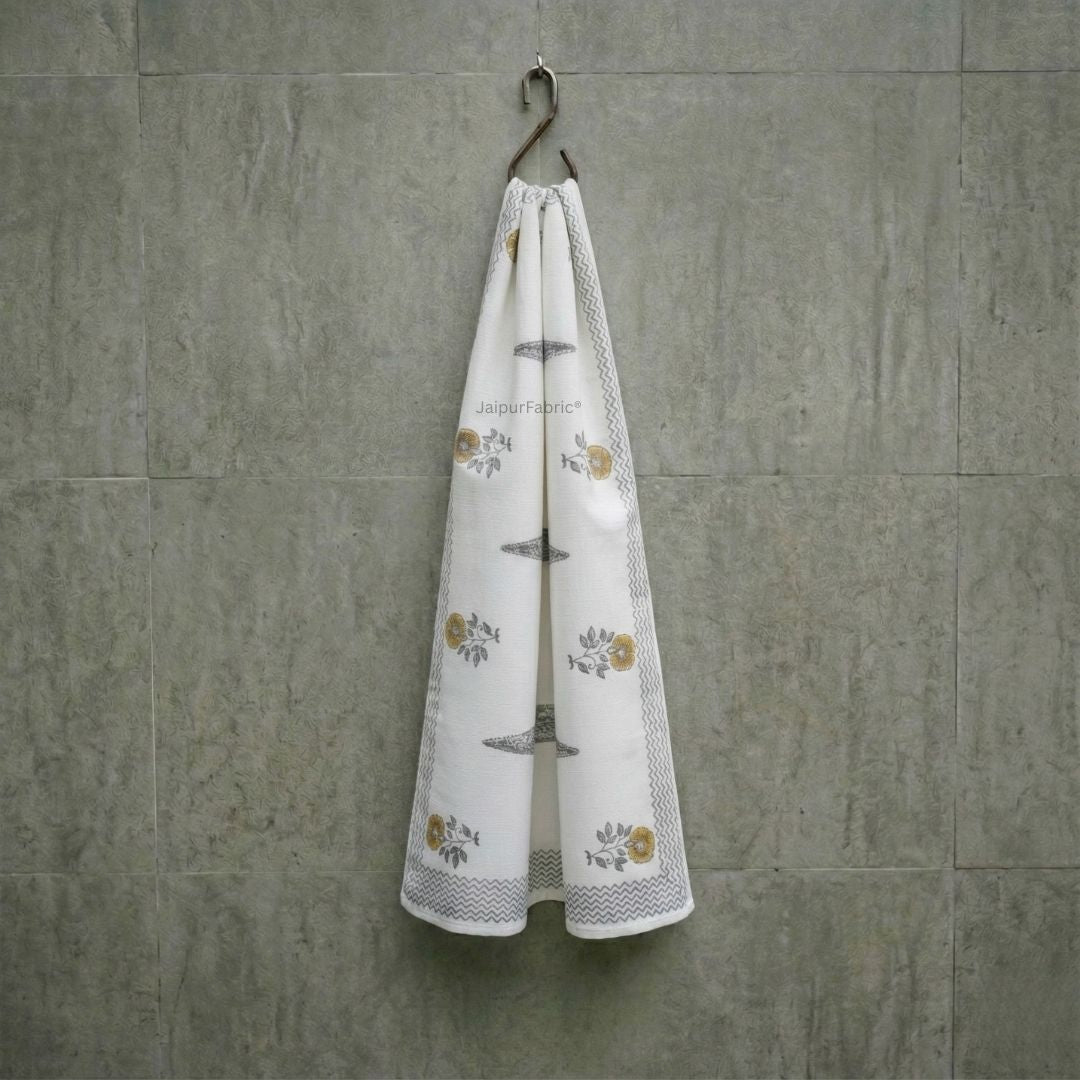 Amber Slate Block Print Bath Towel