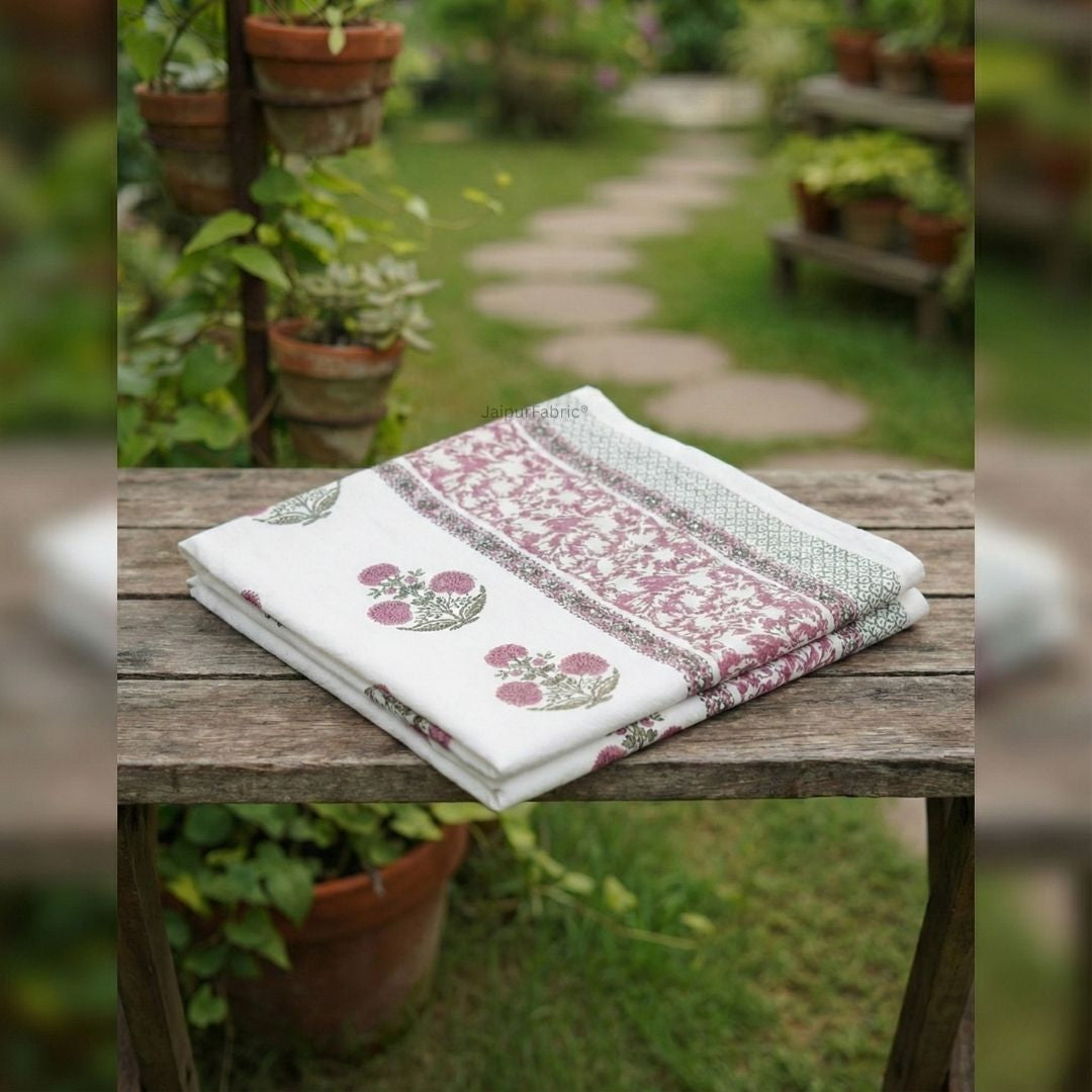 Royal Magenta Block Print Bath Towel