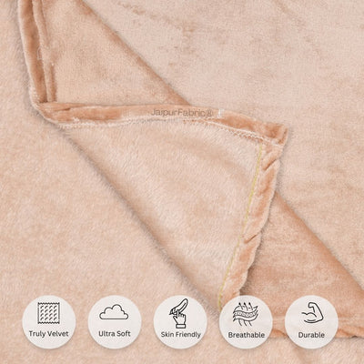 Elegant Blush Pink Super Soft Velvet Double Bedsheet with Matching Pillow Covers