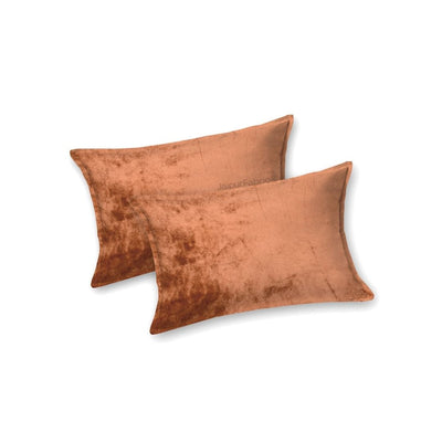 Rich Rust Super Soft Velvet Double Bedsheet with Matching Pillow Covers