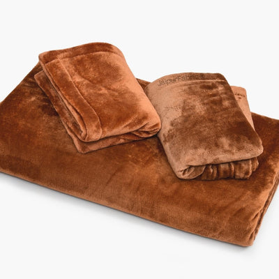 Rich Rust Super Soft Velvet Double Bedsheet with Matching Pillow Covers