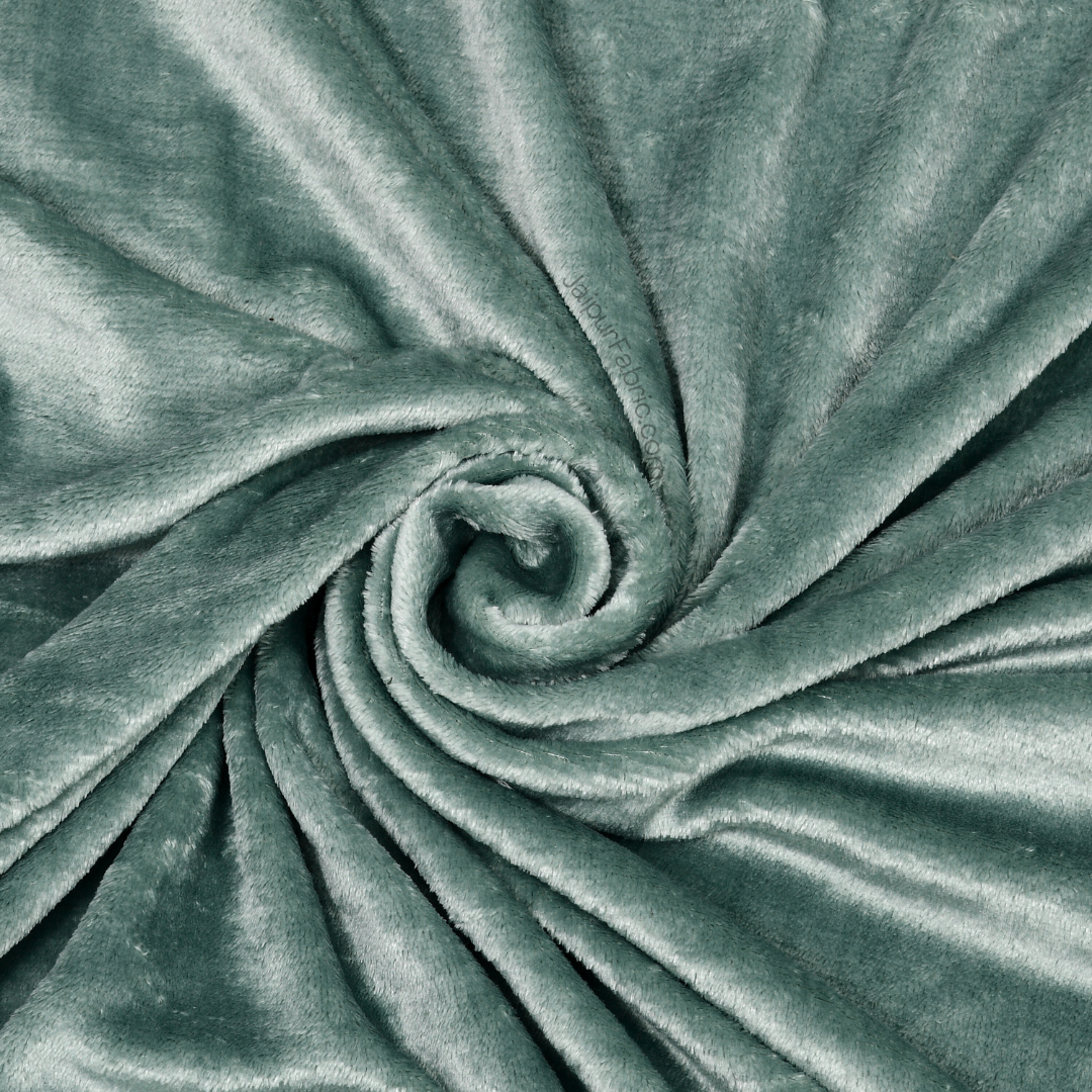 Serene Dark Green Soft Woolen Double Bedsheet with Matching Pillow Covers