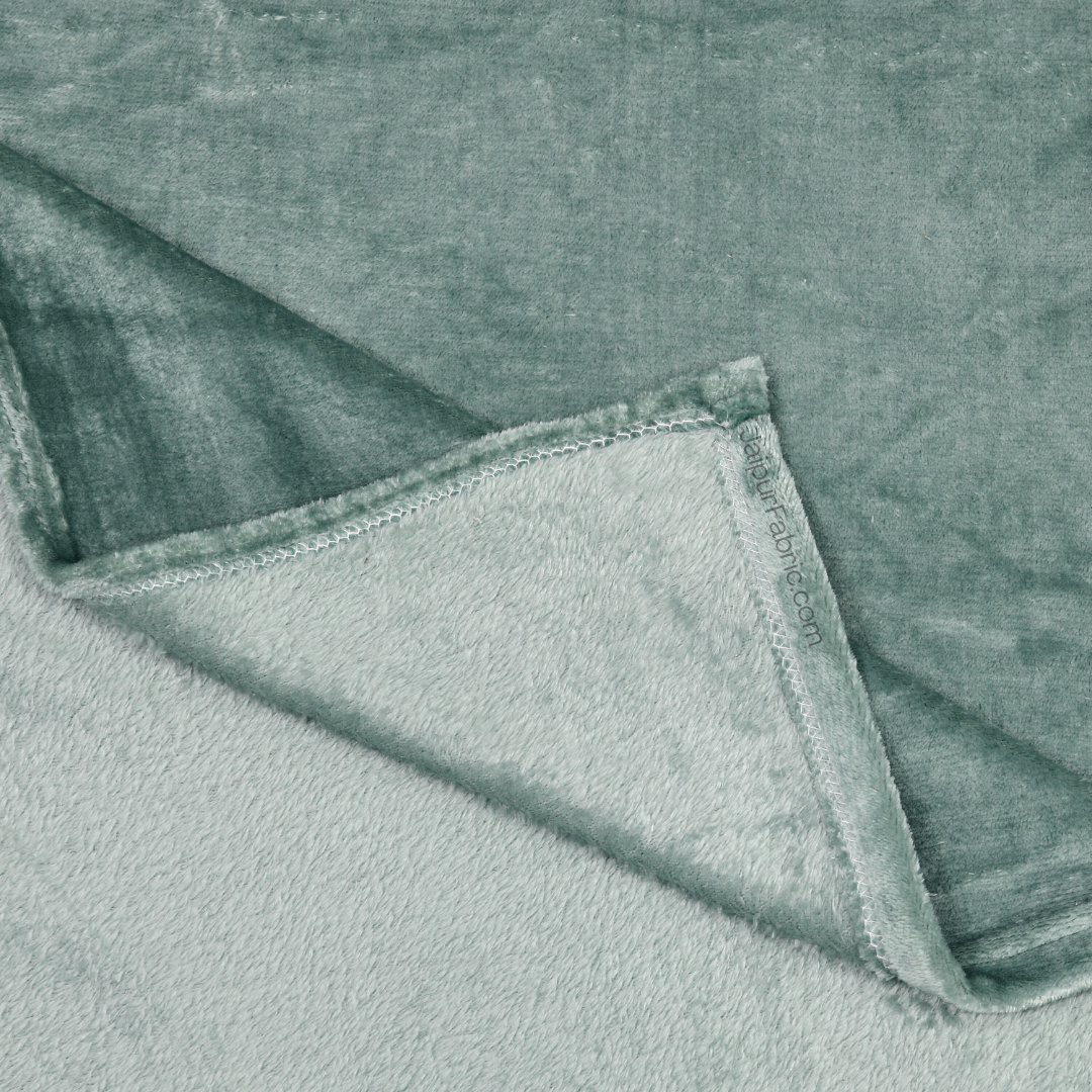 Serene Dark Green Soft Woolen Double Bedsheet with Matching Pillow Covers