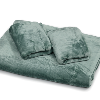 Serene Dark Green Super Soft Velvet Double Bedsheet with Matching Pillow Covers