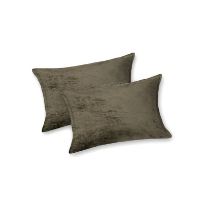 Deep Olive Green Super Soft Velvet Double Bedsheet with Matching Pillow Covers