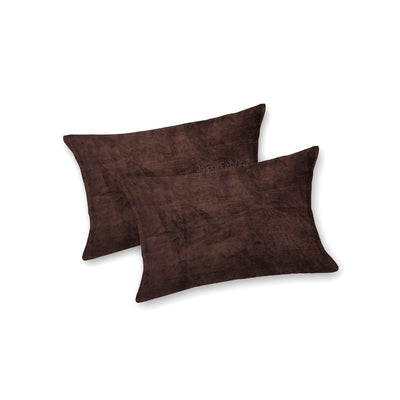 Classic Coffee Brown Super Soft Velvet Double Bedsheet with Matching Pillow Covers