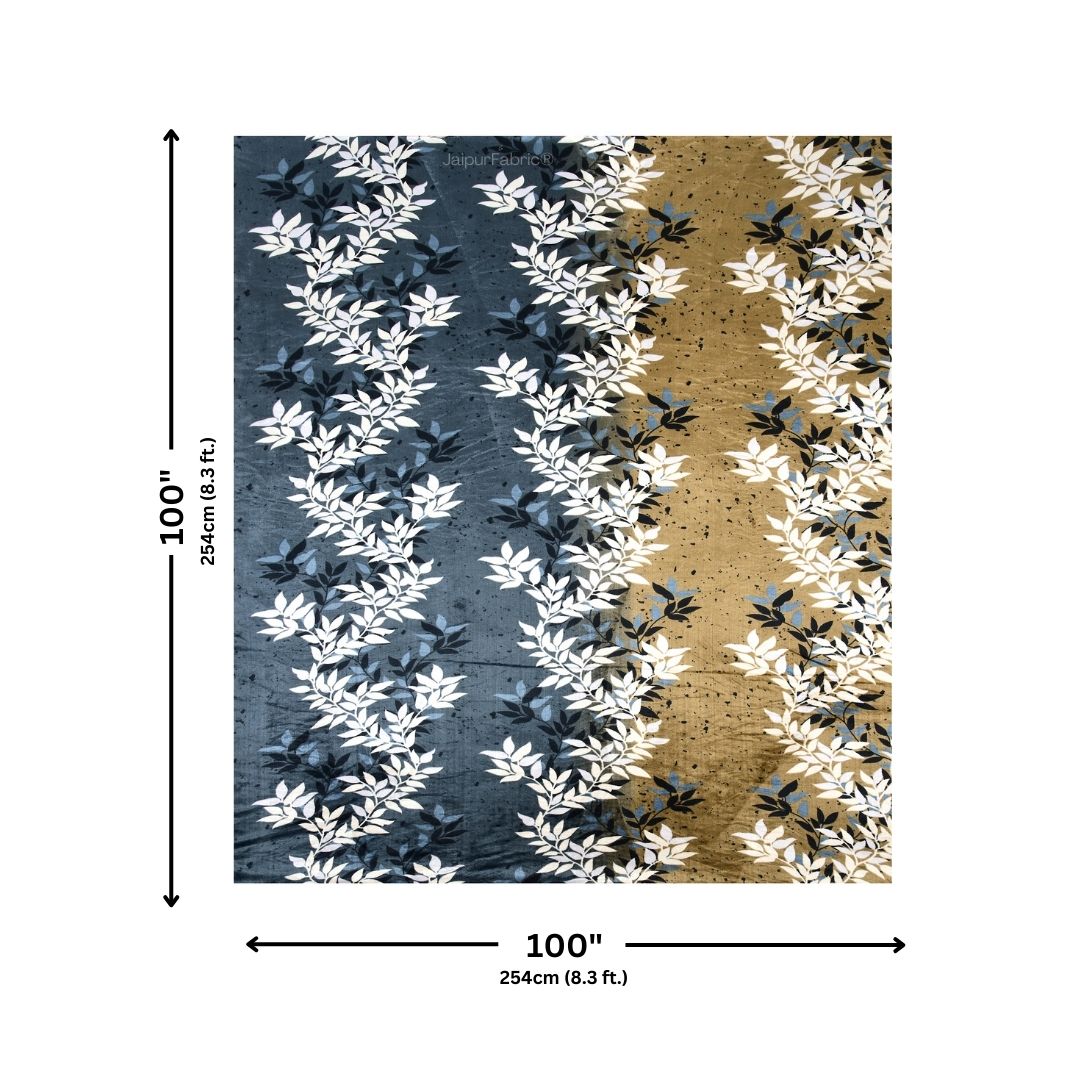 Midnight Gold Vine Cozy Super Soft Velvet Double Bedsheet