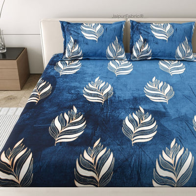Elegant Feather Pattern Super Soft Velvet Double Bedsheet