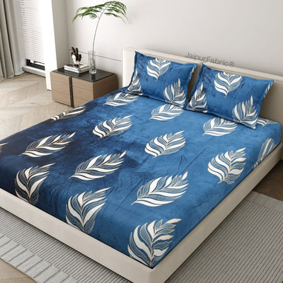Elegant Feather Pattern Super Soft Velvet Double Bedsheet