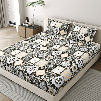 Classic Tile Symphony Super Soft Vevet Double Bedsheet