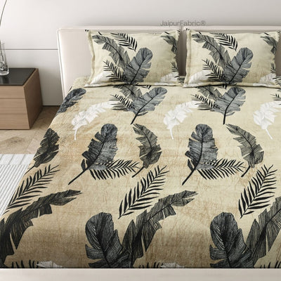 Serene Banana Leaf Print Super Soft Velvet Comfort Double Bedsheet