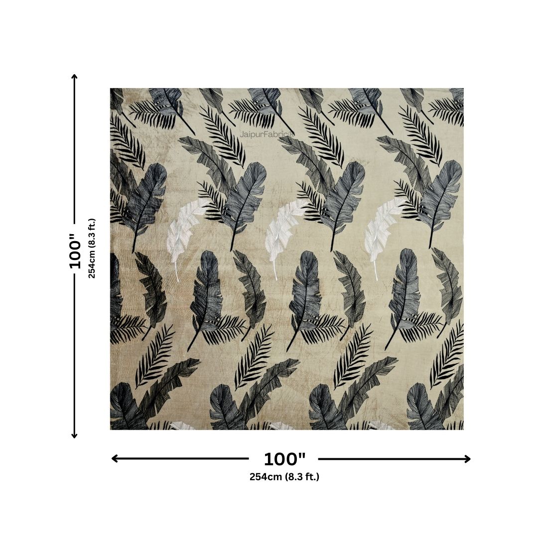 Serene Banana Leaf Print Woolen Comfort Double Bedsheet