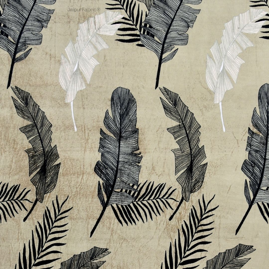 Serene Banana Leaf Print Woolen Comfort Double Bedsheet