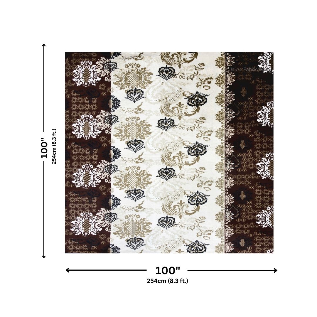 Timeless Black and Gold Floral Woolen Double Bedsheet