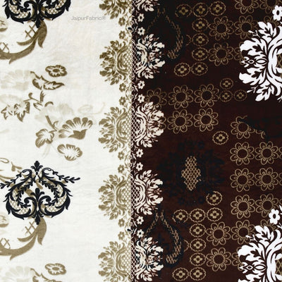 Timeless Black and Gold Floral Super Soft Velvet Double Bedsheet