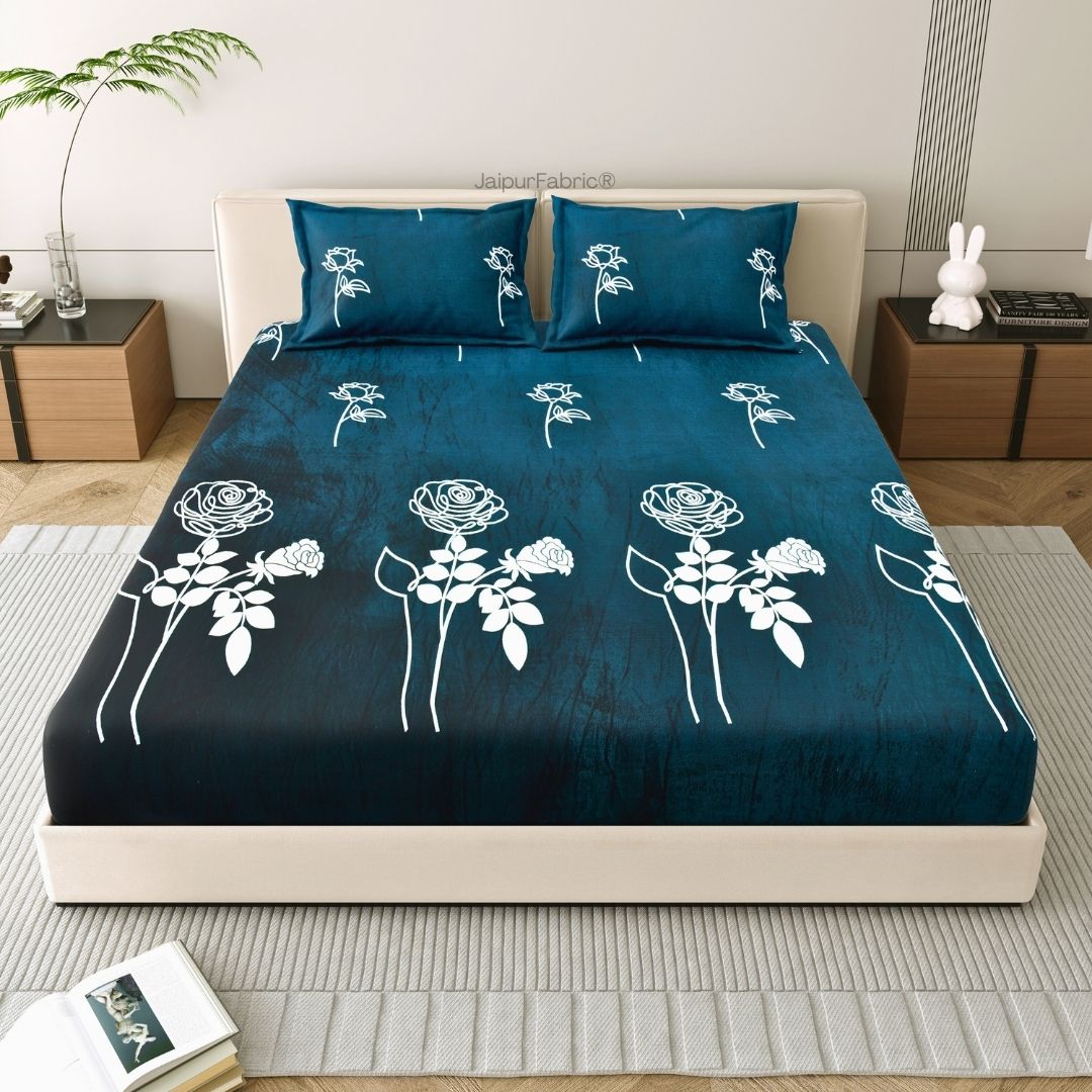 Romantic Rose Charm Super Soft Velvet Double Bedsheet