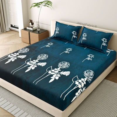 Romantic Rose Charm Super Soft Velvet Double Bedsheet