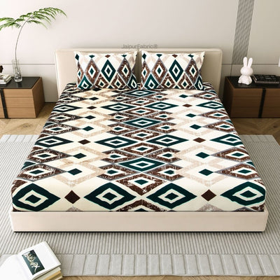 Modern Diamond Mosaic Super Soft Velvet Double Bedsheet