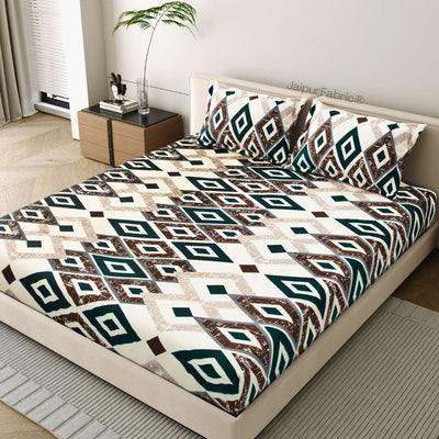 Modern Diamond Mosaic Super Soft Velvet Double Bedsheet