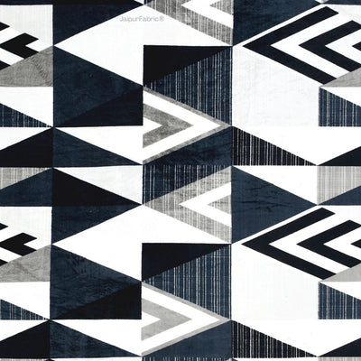 Geometric Black and White Super Soft Velvet Double Bedsheet